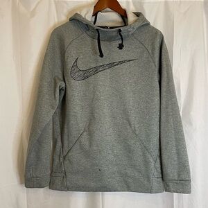 NIKE DRI FIT Men’s Gray Hoodie Hand Muff Size Small
